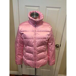 Bogner Pink Down Zip-Up Winter Puffer Jacket Coat, Size 10 | 40
